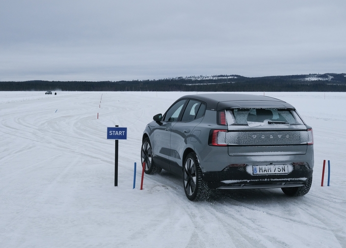 Studded tires and instant torque: the secret to riding on ice.